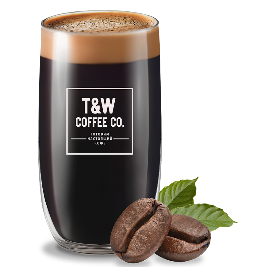 Американо в фирменном стакане T&W Coffee Co.