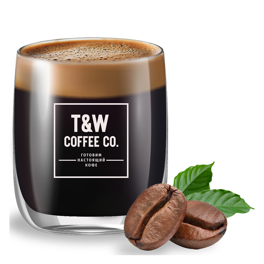 Эспрессо в фирменном стакане T&W Coffee Co.